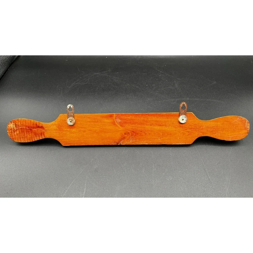 Vintage Wooden‎ Hanging Kitchen Utensil Set Rolling Pin Meat Mallet 6 Pc.